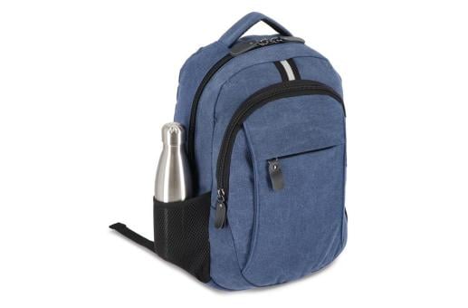 Rucksack Harper aus recyceltem Baumwoll-Canvas Dunkelblau