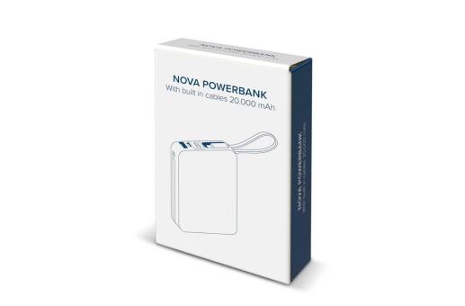 Nova Powerbank 22,5 W Power Delivery mit integrierten Kabeln 20000 mAh Dunkelgrau