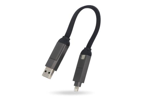 Enjoy Technology Multifunktionales 4-in-1 Kabel Schlüsselanhänger Größe 60 W Schwarz