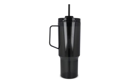 Miami mug with handle Transparent 1.2 L R-PET Transparent black