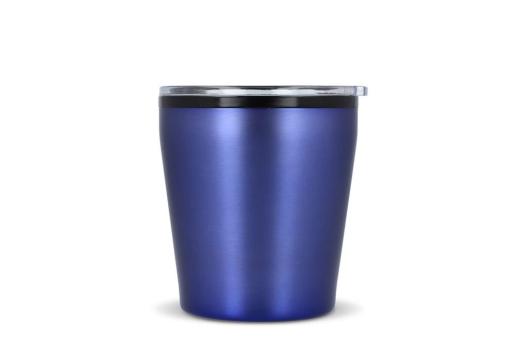 Double walled coffee mug metallic 180ml Dark blue