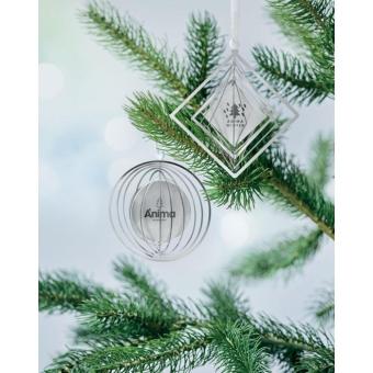 BUNO Circle decoration with ribbon Silver