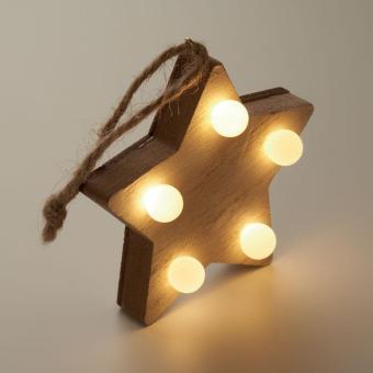 LALIE Wooden weed star with lights Timber