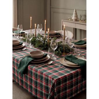 SANTABLE Chequer cotton tablecloth set Multicolor