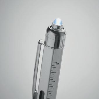 RETOOL Spirit level pen with ruler Flat silver