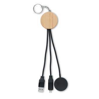 BULE Key ring with 4 in 1 60W cable Black