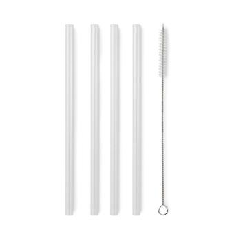 GLAW Glas Trinkhalme-Set Holz