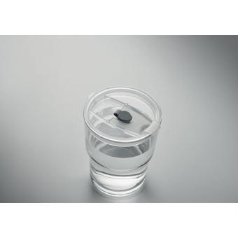 SIP Glass tumbler with straw 400ml Transparent