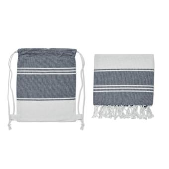 Hammam towel drawstring set Aztec blue