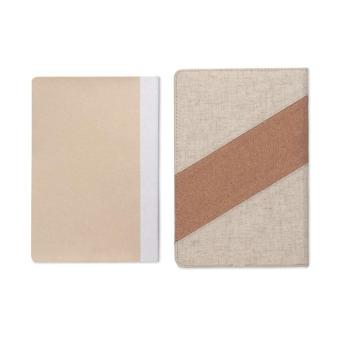 CORTONA A5-Notizbuch mit 15W-Ladegerät Beige
