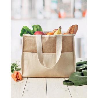 CAMPO DE GELI Jute-Canvas Shopping Tasche Beige