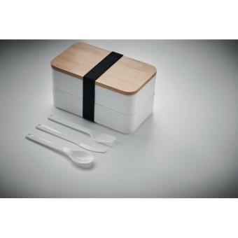 BAAKS Lunch box in PP and bamboo lid White