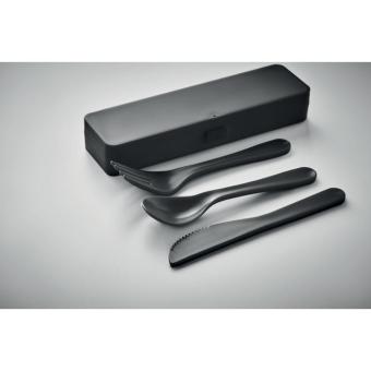 RIGATA Cutlery set recycled PP Black