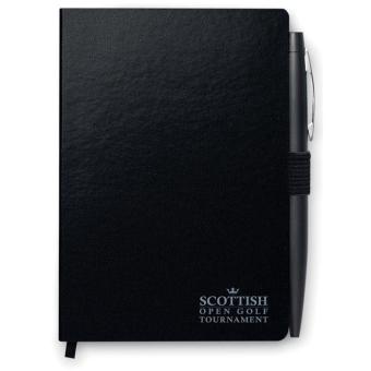 NOTALUX A6 notebook with pen 72 lined Black