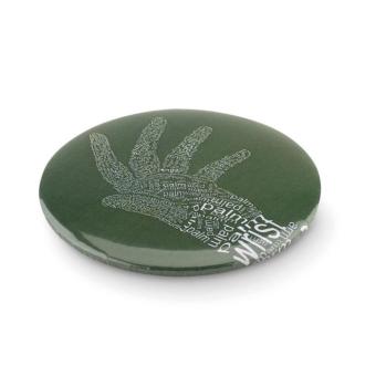 MIRROR Badge mit Make-up Spiegel Silber matt