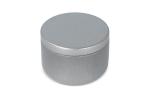 Candle in round recycled tin 