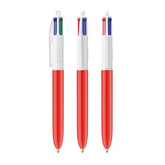 BIC® 4 Colours® ballpen + Lanyard Pink/white
